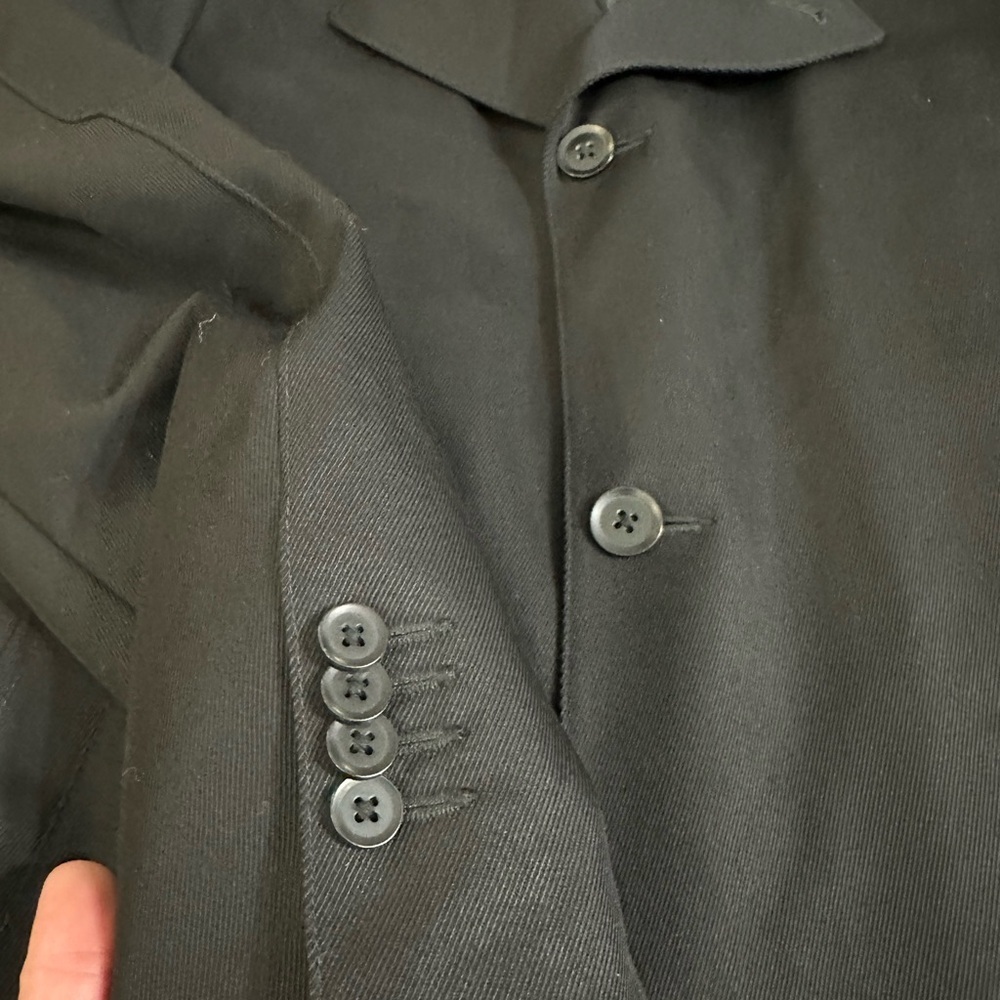 C322 J.Hilburn Custom Wool Driving Coat Black Men’s sz M Luxury Modern Overcoat - Picture 8 of 11